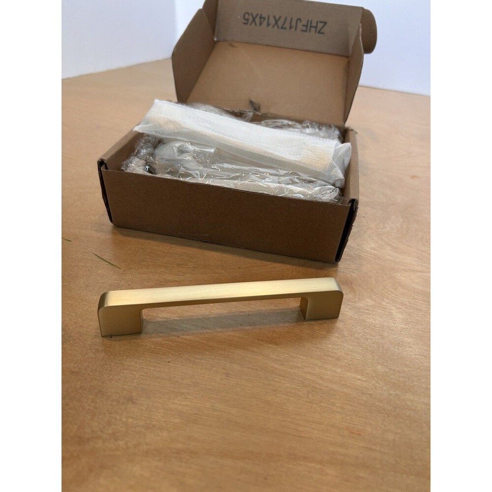 Lepatape 10 Pack 5" Cabinet Pulls - Brushed Gold, Zinc Alloy, for Kitchen/Dre...